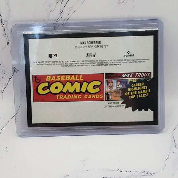 Max Scherzer 2022 Topps Heritage High Number Comics 73TC-27 NY Mets - Picture 3 of 4